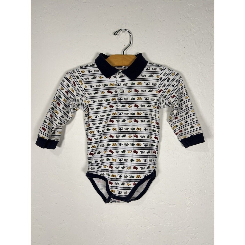 Gymboree Vintage Long Sleeve bodysuit Air Planes Blue 18-24 Months 90s Kids